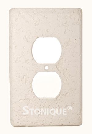 Stonique®  Single Duplex Switch Plate Cover in Linen